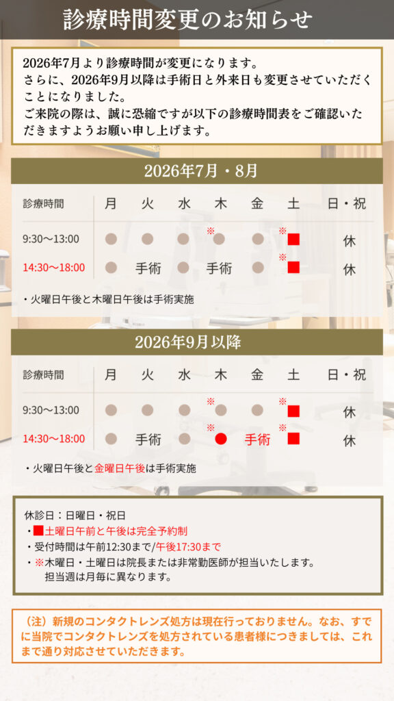 診療時間の変更